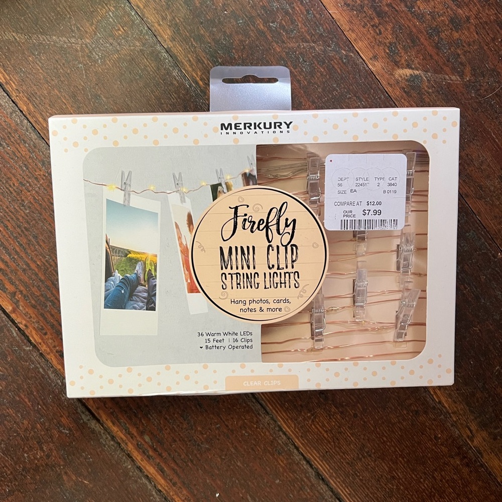 Firefly Mini Clip String Lights with Clear Clips